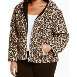 Chasor Leopard Teddy Jacket with Hood